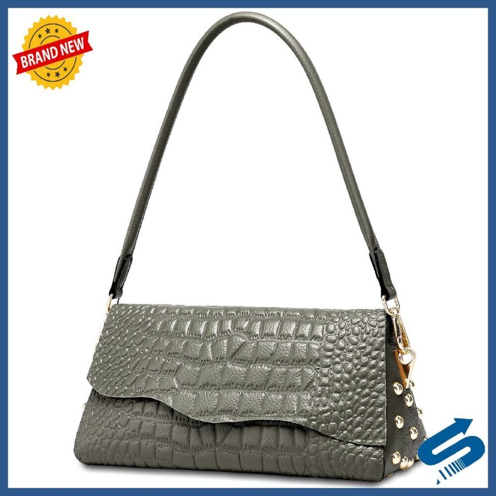 Genuine Leather Crocodile Pattern Crossbody Shoulder Bag Satchel Purse